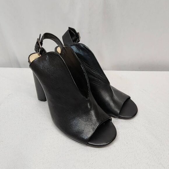 Vince Camuto Women's Size 6M Kembia Black Leather High Heel Slingback Sandals - Picture 1 of 12